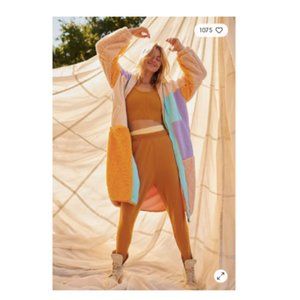 Free People Hooded Tundra Jacket Retro Colorblock